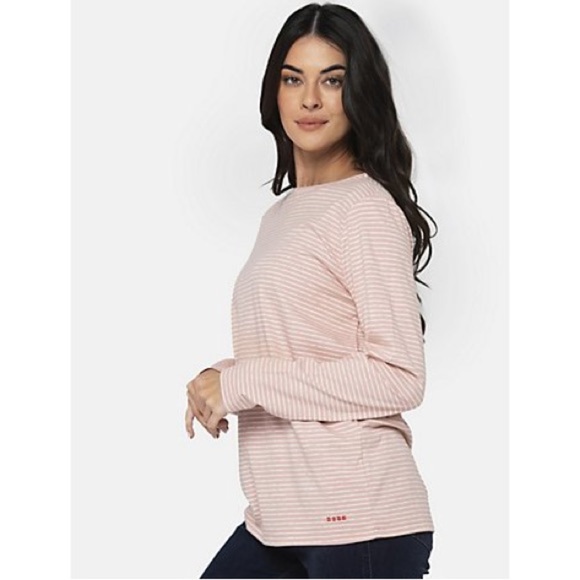 Peace Love World The Frankie Stripe Tee Dusty Rose XS - Picture 7 of 8